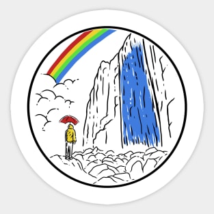 Rainbow Waterfall Sticker